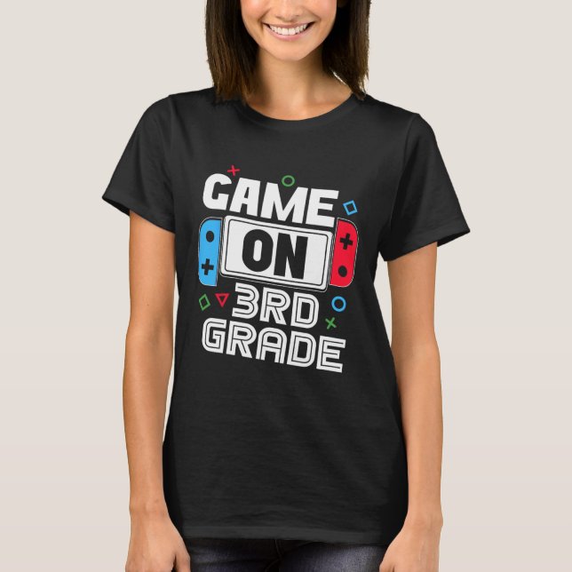 Gamer Ck To School Funny Game 3rd Grade Kids Boys  T-Shirt (Vorderseite)
