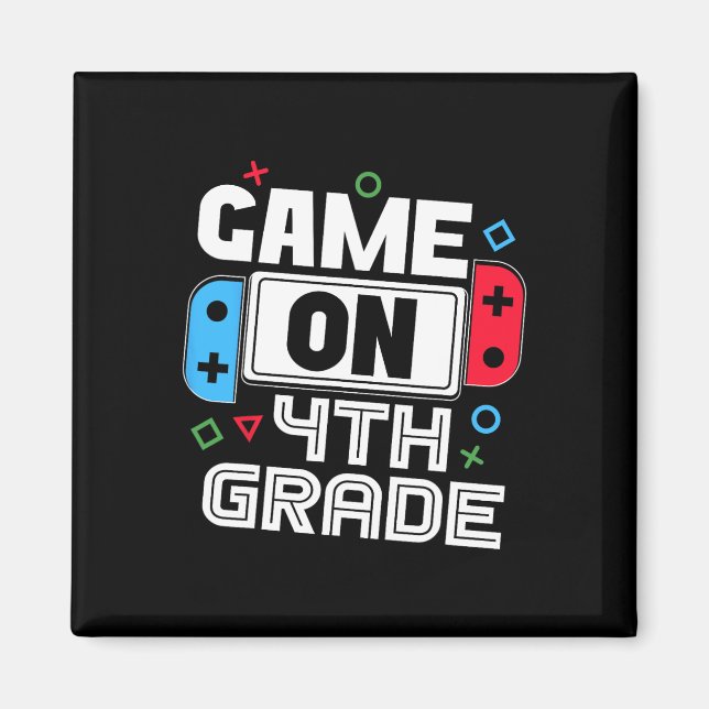 Gamer Ck To School Funny Game 4th Grade Kids Boys  Magnet (Vorne)
