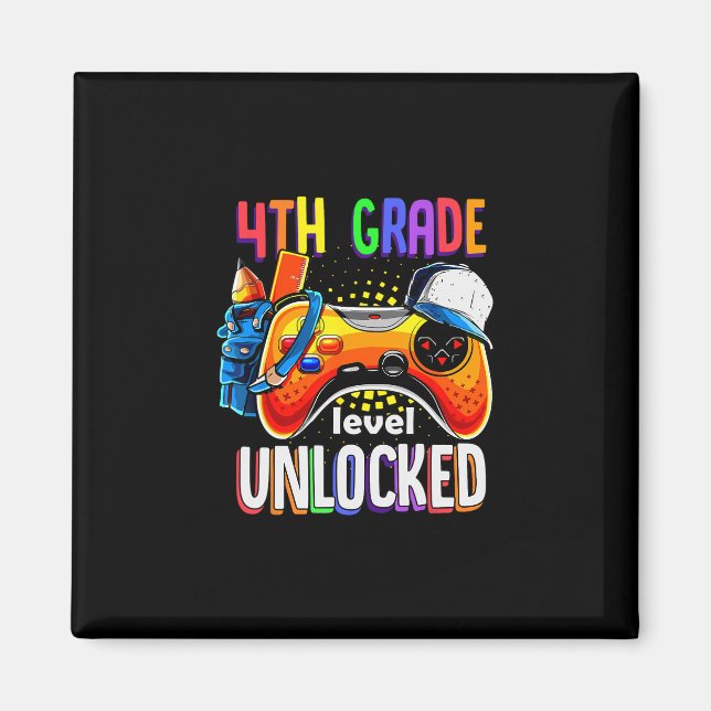 Gamer Ck To School Gamepad 4th Fourth Grade Level  Magnet (Vorne)