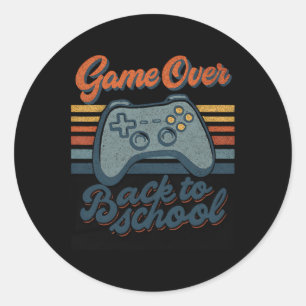 Gamer Ck Zurück Zur Schule Kinder Lehrer Game Over Runder Aufkleber