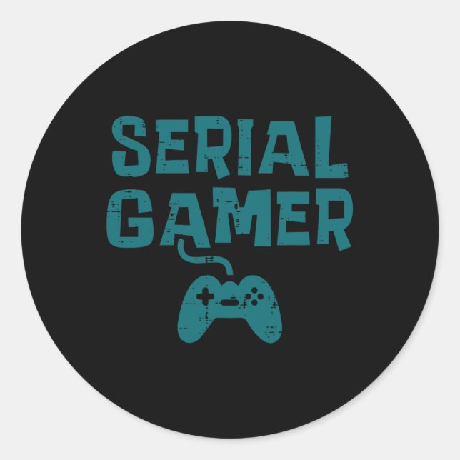 Gamer Controller Fun Gaming Video Game Lover Boys Runder Aufkleber (Vorderseite)