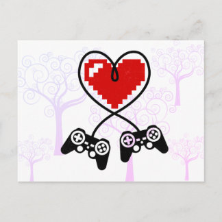 Gamer Controller Heart for Game Lover Valentine's Feiertagspostkarte