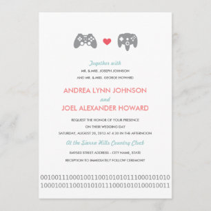 Gamer Controller Liebe Wedding Einladung