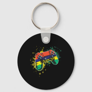Gamer-Controller mit mauritischer Flagge Schlüsselanhänger