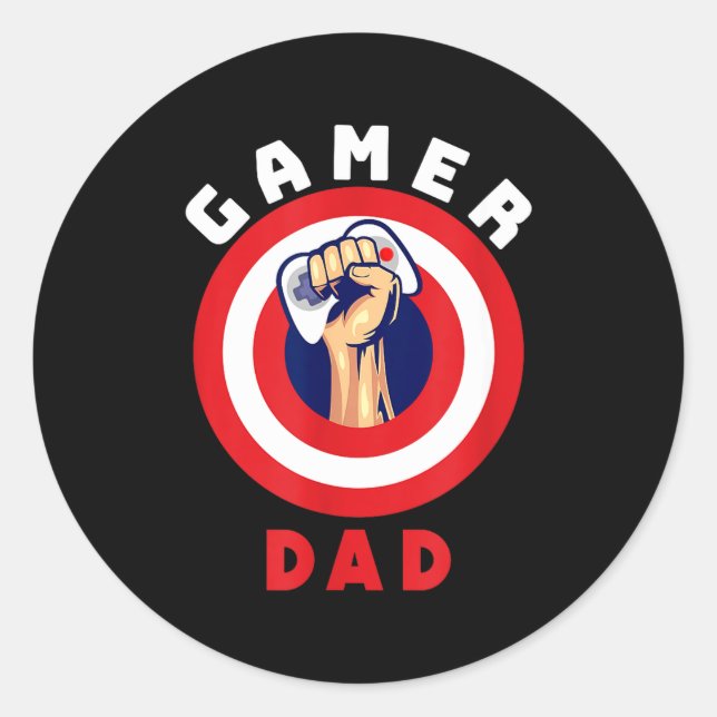 Gamer Dad Funny Gaming Quotes Cool Fathers Gift  Runder Aufkleber (Vorderseite)