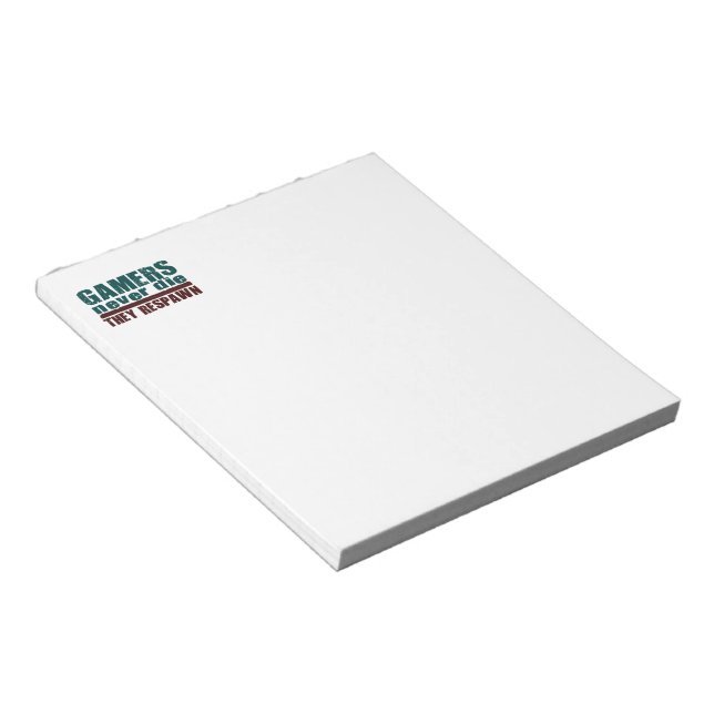 Gamer Die nie... Notizblock (angewinkelt)