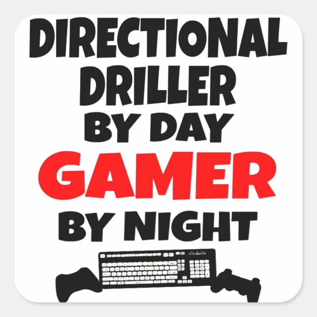 Gamer Directors Driller Quadratischer Aufkleber (Vorderseite)