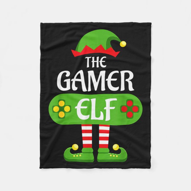 Gamer Elf Christmas Matching Group Family  Fleecedecke (Vorderseite)