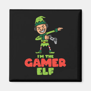 Gamer Elf Dab Xmas Weihnachtsfamilien Kinder Kinde Magnet