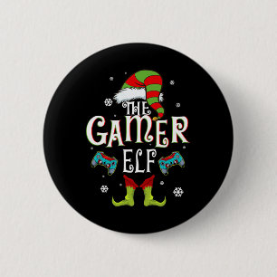 Gamer Elf Familie Matching Weihnachtsgruppe Fun Ge Button