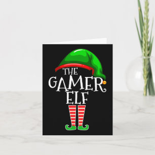 Gamer Elf Family Matching Group Christmas Gift Vid Karte