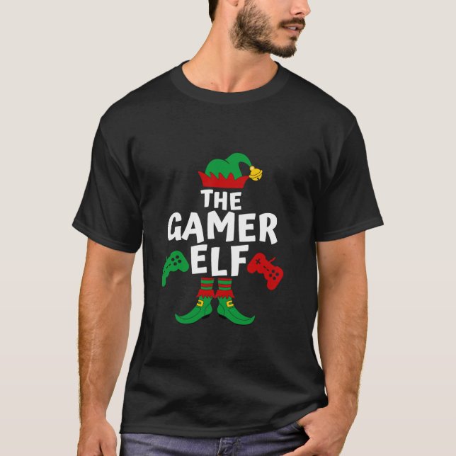 Gamer Elf Family Matchings Weihnachtsgeschenke Vid T-Shirt (Vorderseite)