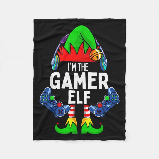 Gamer Elf Matching Family Christmas  Fleecedecke (Vorderseite)