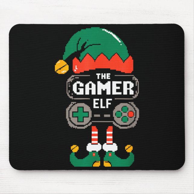 Gamer Elf Matching Family Group Christmas Party Py Mousepad (Vorne)