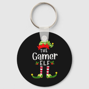 Gamer-Elf passende Videospiel-Weihnachts-Pyjama fü Schlüsselanhänger