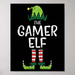 Gamer Elf Xmas Weihnachtskinder Männer Kinder Poster