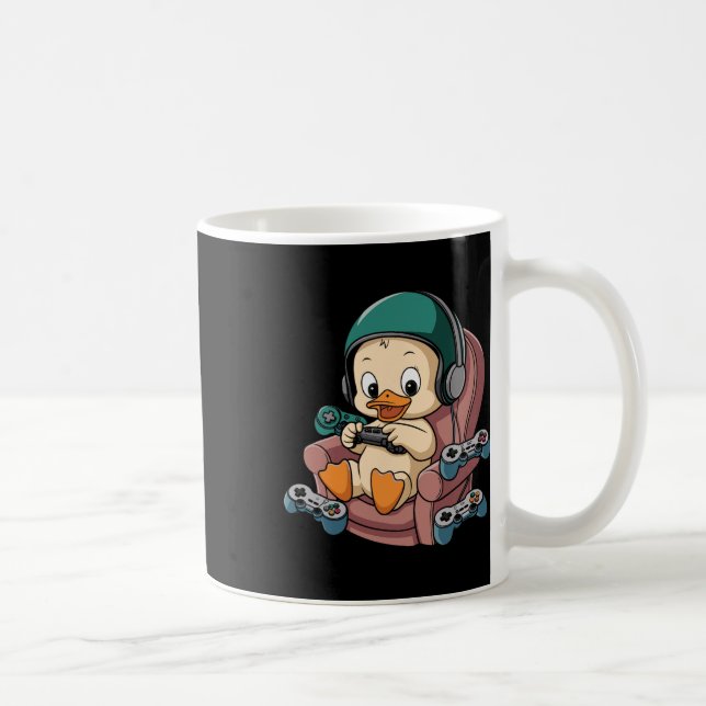 Gamer-Ente mit Headset und Controller 1 Kaffeetasse (Rechts)