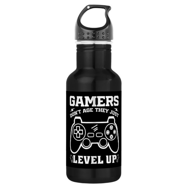 Gamer erleben nicht das Alter, sondern nur den Geb Edelstahlflasche (Vorderseite)