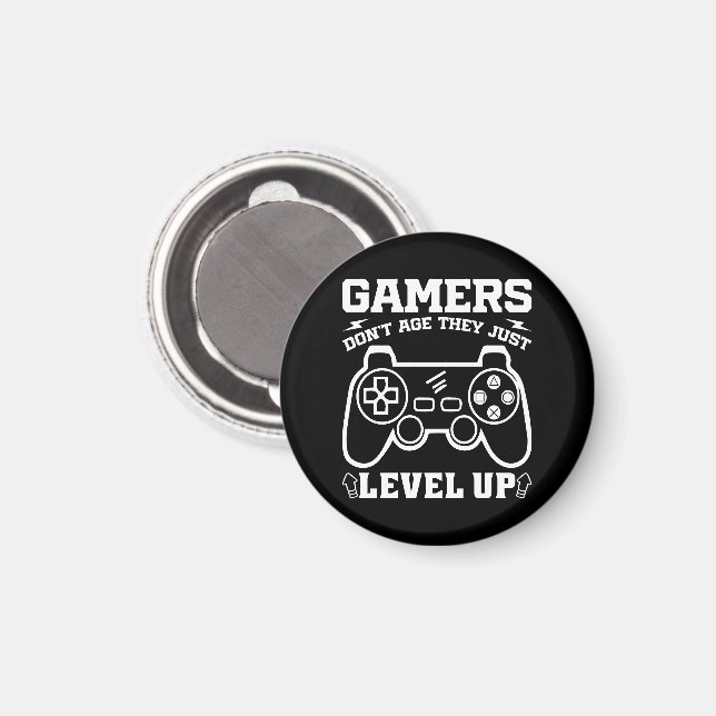 Gamer erleben nicht das Alter, sondern nur den Geb Magnet (Vorderseite/Rückseite)