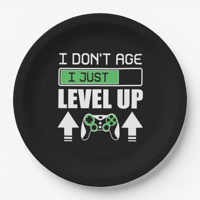 Gamer erleben nicht, dass ich nur Level Up Pappteller (Vorderseite)