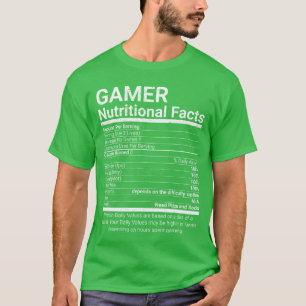 Gamer Ernährungsfakten Videospiele Computer Nerd S T-Shirt
