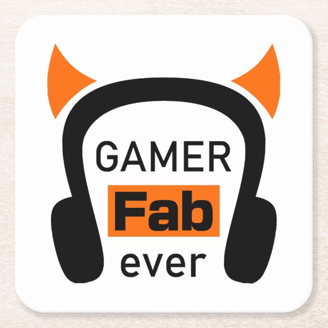 Gamer-Fab-ever Rechteckiger Pappuntersetzer (Vorderseite)