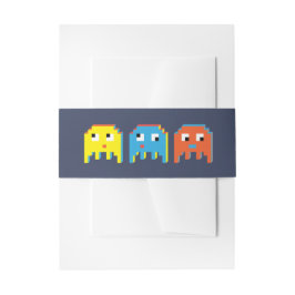 Gamer farbenfrohe Pixel-Alien-Monster-Charaktere Einladungsbanderole