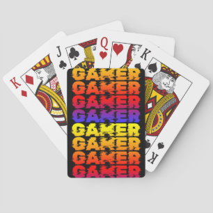 Gamer farbenfrohe Typografie Gaming Spielkarten