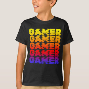 Gamer Farbige Typografie Gaming T-Shirt