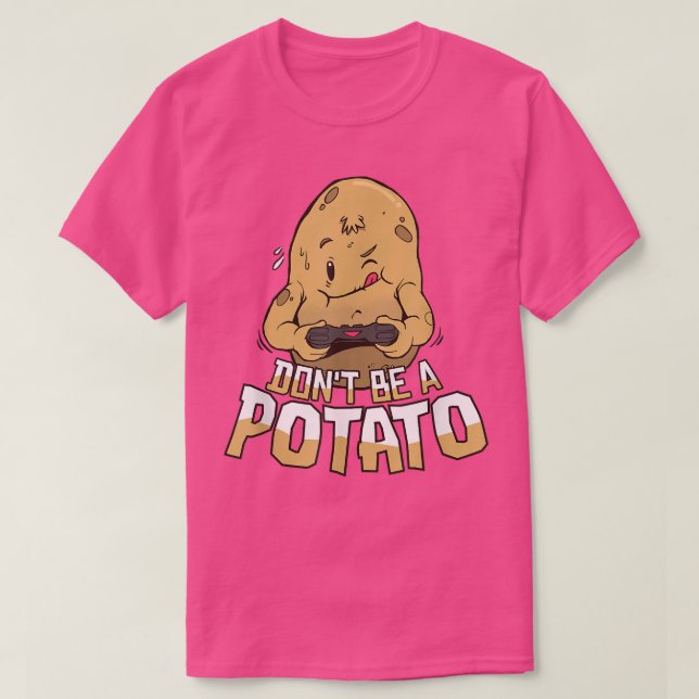 Gamer Funny Cute Potato Video T-Shirt (Design vorne)