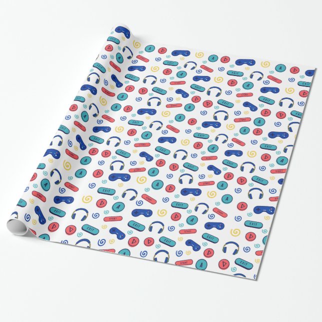 GAMER GAMERS GAMING GESCHENKPAPIER (Ungerollt)
