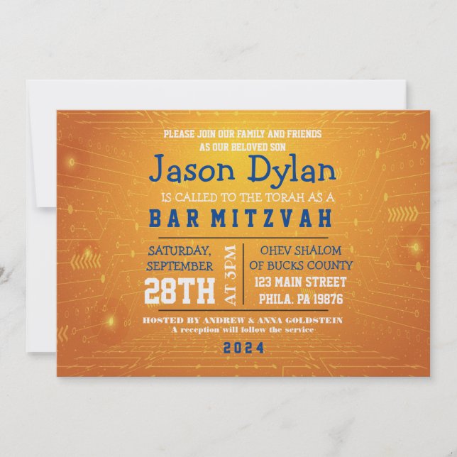 GAMER GAMING DIGITAL Bar Mitzvah Einladung (Vorderseite)