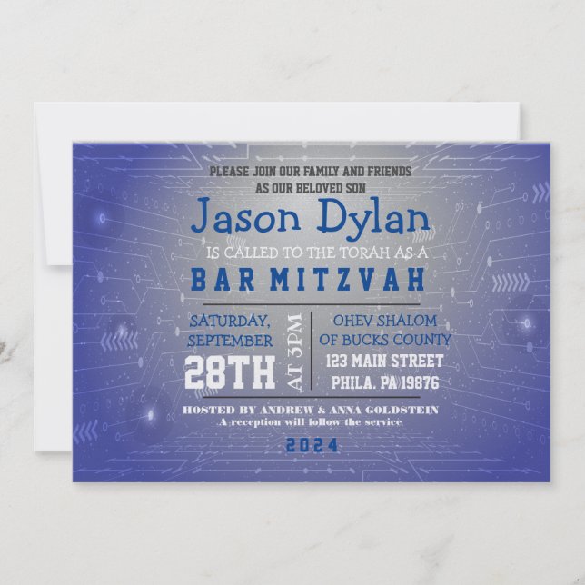 GAMER GAMING DIGITAL Bar Mitzvah Einladung (Vorderseite)