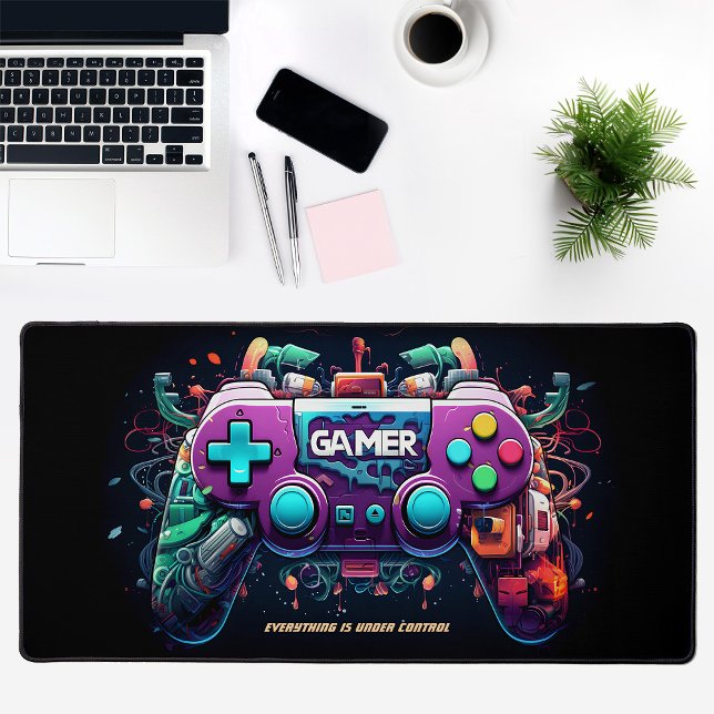 Gamer Gaming Joystick Personalisierte Schreibtisch Schreibtischunterlage (Gamer Gaming Joystick Personalized Desk Mat)