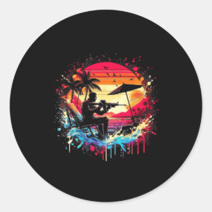 Gamer Gaming Vintage Retro Stil Clic Cool Winter  Runder Aufkleber