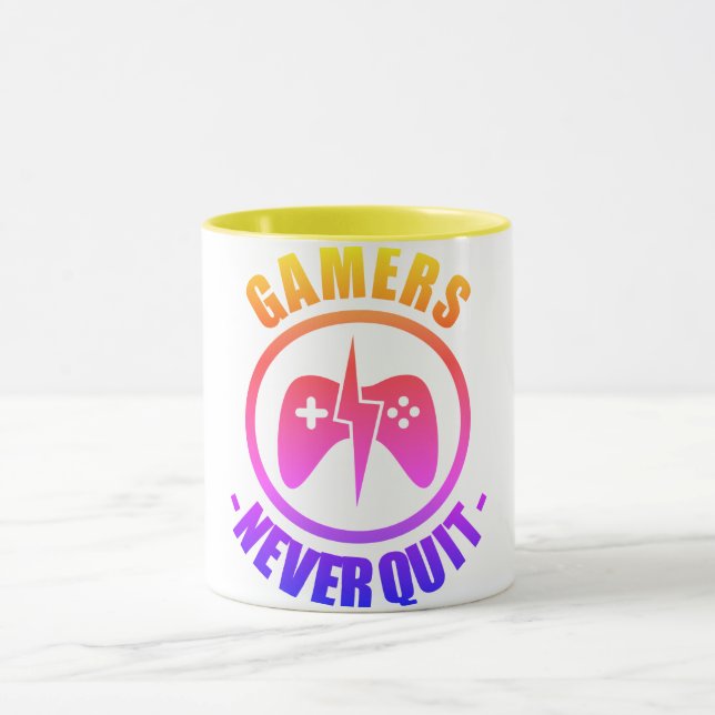Gamer geben nie auf  tasse (Zentrum)
