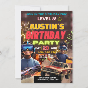Gamer Geburtstag Jungen oder Mädchen jedes Alter Einladung