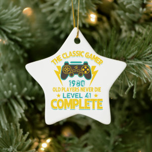 Gamer Geburtstagsgeschenk Custom Jahr und Alter Keramik Ornament