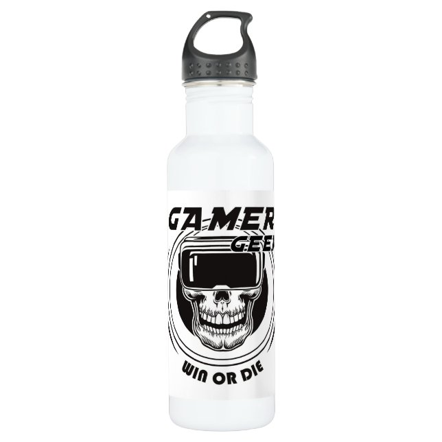 Gamer Geek Edelstahlflasche (Vorderseite)