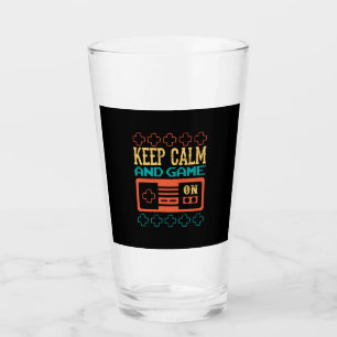 Gamer-Geschenk Behalte Ruhe und Spiel Glas