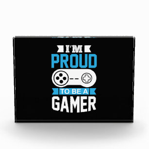 Gamer-Geschenk bin ich stolz, ein Gamer zu sein Fotoblock
