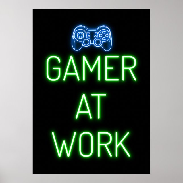 Gamer-Geschenk | Gamer am Arbeitsplatz Poster (Vorne)