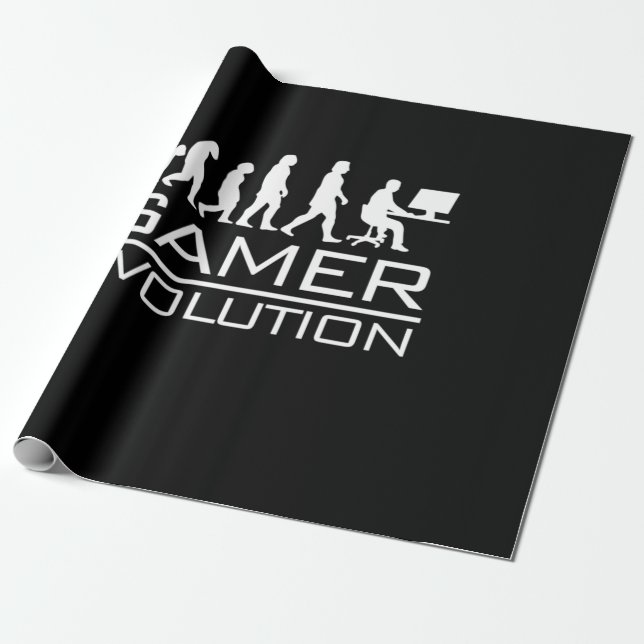 Gamer-Geschenk | Gamer-Evolution Geschenkpapier (Ungerollt)