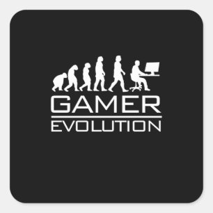 Gamer-Geschenk Gamer-Evolution Quadratischer Aufkleber