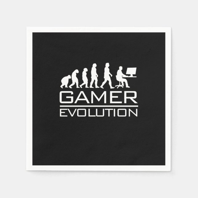 Gamer-Geschenk | Gamer-Evolution Serviette (Vorderseite)