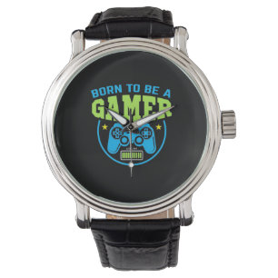 Gamer-Geschenk   Geboren, Gamer zu sein Armbanduhr