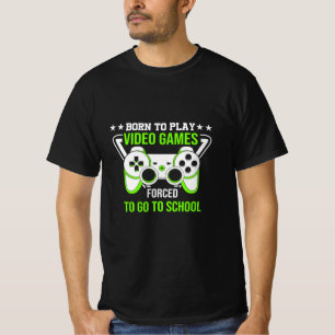 Gamer-Geschenk Geboren, Videospiele zu spielen T-Shirt