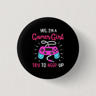 Gamer-Geschenk Ja, ich bin ein Gamer Girl Button