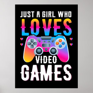 Gamer-Geschenk Nur ein Mädchen, das Videospiele Poster