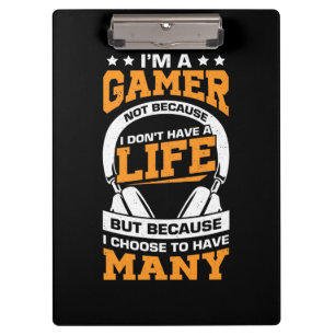 Gamer-Geschenk Stolz bin ich Gamer Klemmbrett